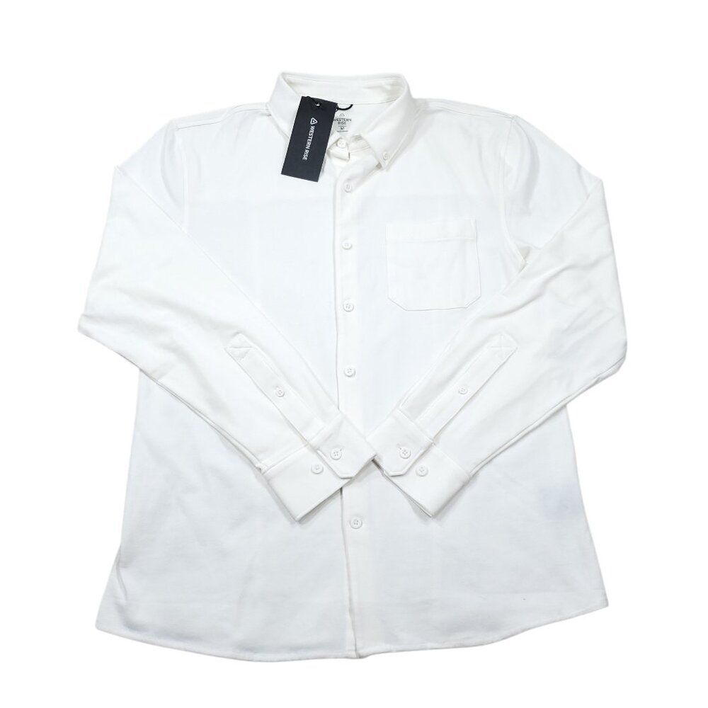 READ Western Rise X Cotton Button Down Shirt Stretch White Men’s Size Medium